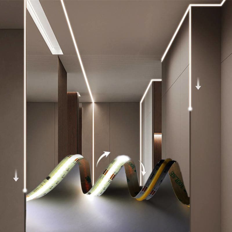 90lm/W COB LED Strip DC24V CRI90 312LEDs/m con pegamento de represa estable y 60000 horas de vida útil