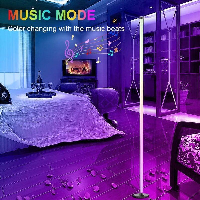 Luces de juegos Sala de estar Ambiente Luz de humor Rgb Decoración Luces nocturnas LED de pie Lámpara de suelo de esquina