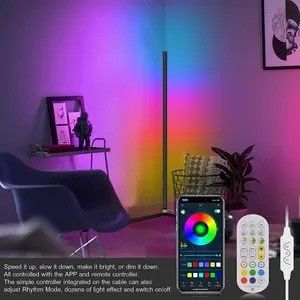 Dormitorio RGB IC Luces de juegos Sala de estar Ambiente Luz de humor Lámpara de suelo LED de esquina de pie