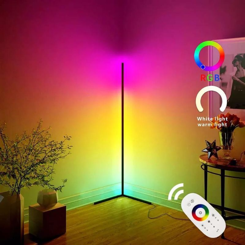 Luces de juegos Sala de estar Ambiente Luz de humor Decoración Rgb Casa.hotel.iluminación Lámpara de piso de esquina LED de pie