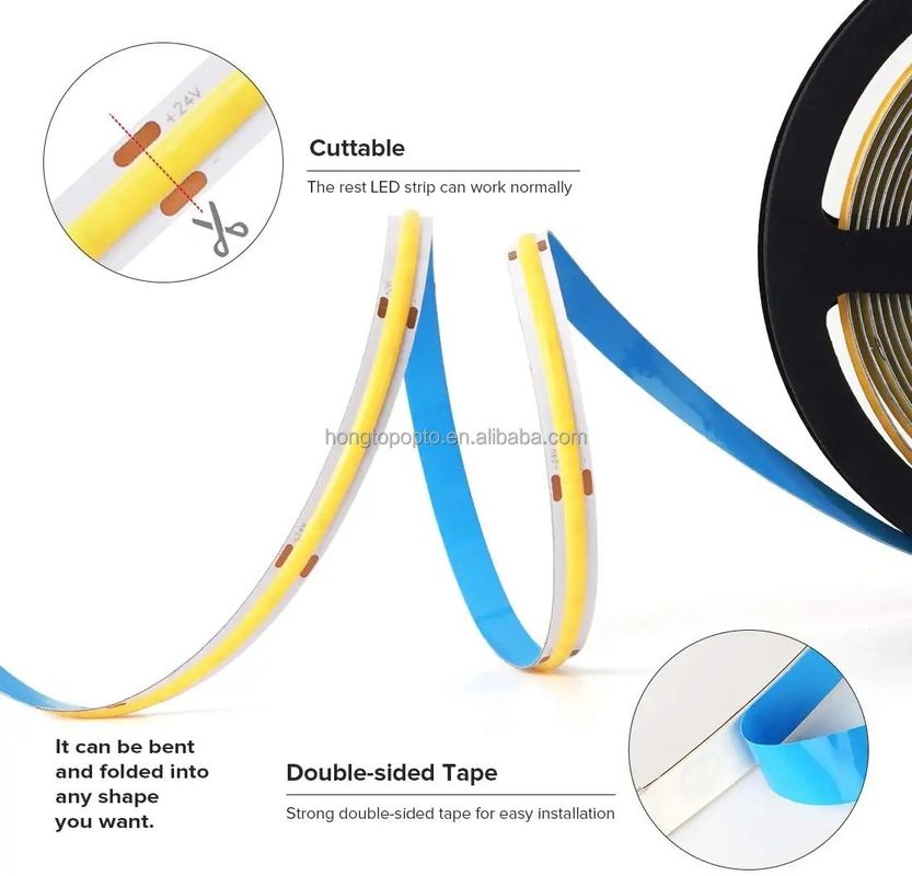 10w/m 560leds/m Smart COB LED Strip W WW 2700K 6000K FPC chip resistor para la iluminación