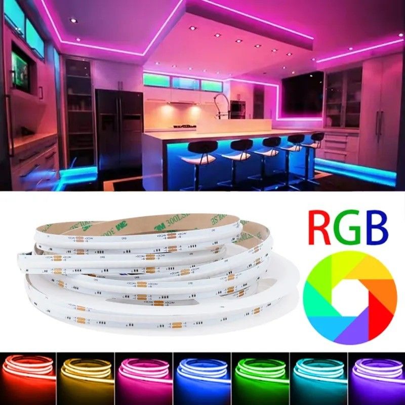 Lámpara Flujo luminoso lm 1000 24V 576leds/metro RGB COB LED Soft Light Strip Directo bueno