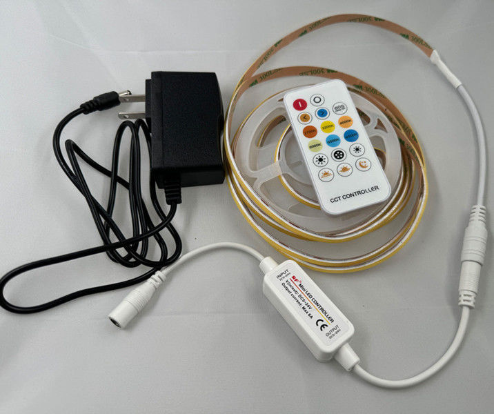 Kit de banda LED de voltaje de entrada DC12V/24V con luces COB atenuables y controlador inteligente