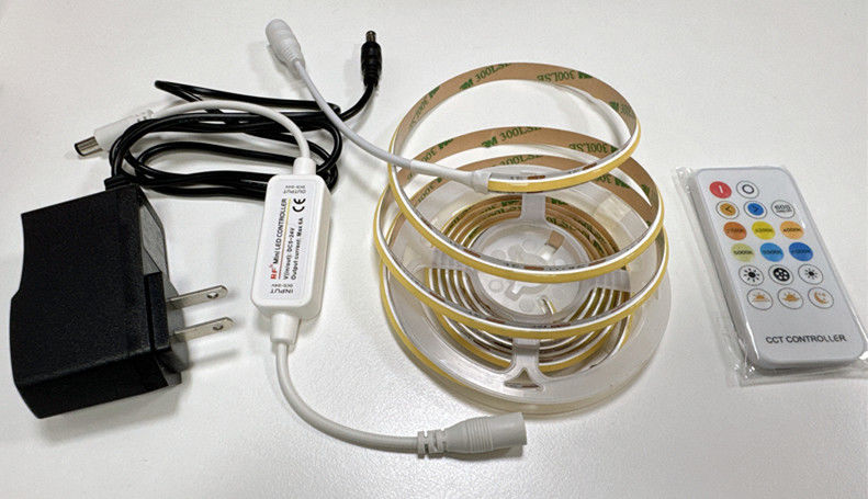 Kit de banda LED de voltaje de entrada DC12V/24V con luces COB atenuables y controlador inteligente