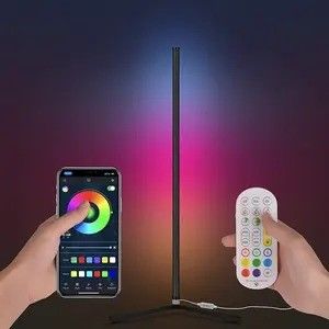 Lámparas de piso LED RGB Modernas luces de piso con control remoto y oscurecedor de soporte