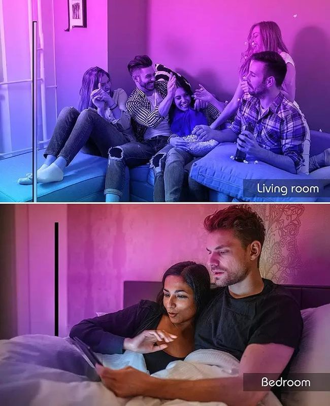 Lámparas de piso LED RGB Modernas luces de piso con control remoto y oscurecedor de soporte