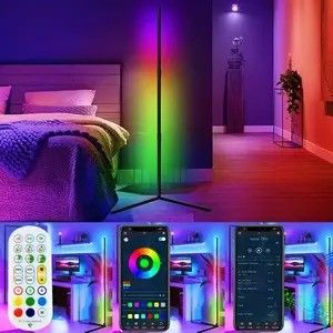 Lámparas de piso LED RGB Modernas luces de piso con control remoto y oscurecedor de soporte