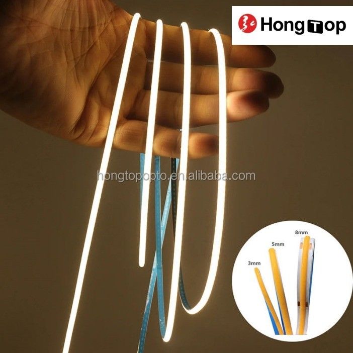 COB LED Light Strip Blanco Caliente Blanco Azul Verde Flexible 3 mm 5 mm 8 mm para alta densidad