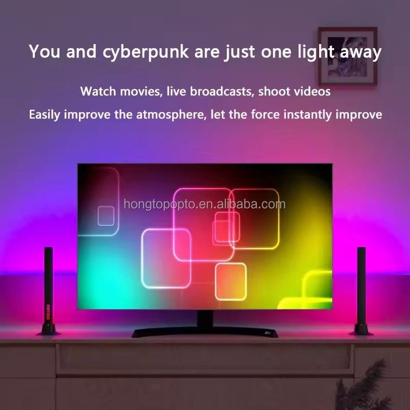 Lámpara de suelo LED de decoración para el hogar Iluminación inteligente RGBIC de 45 cm para función decorativa del hotel