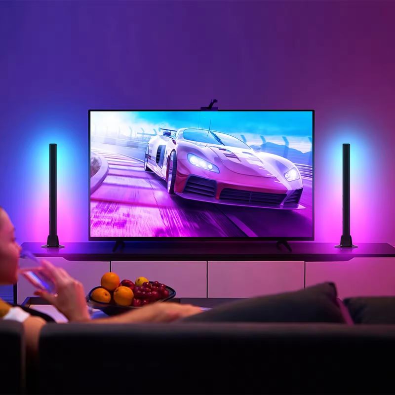 Lámpara de suelo LED de decoración para el hogar Iluminación inteligente RGBIC de 45 cm para función decorativa del hotel