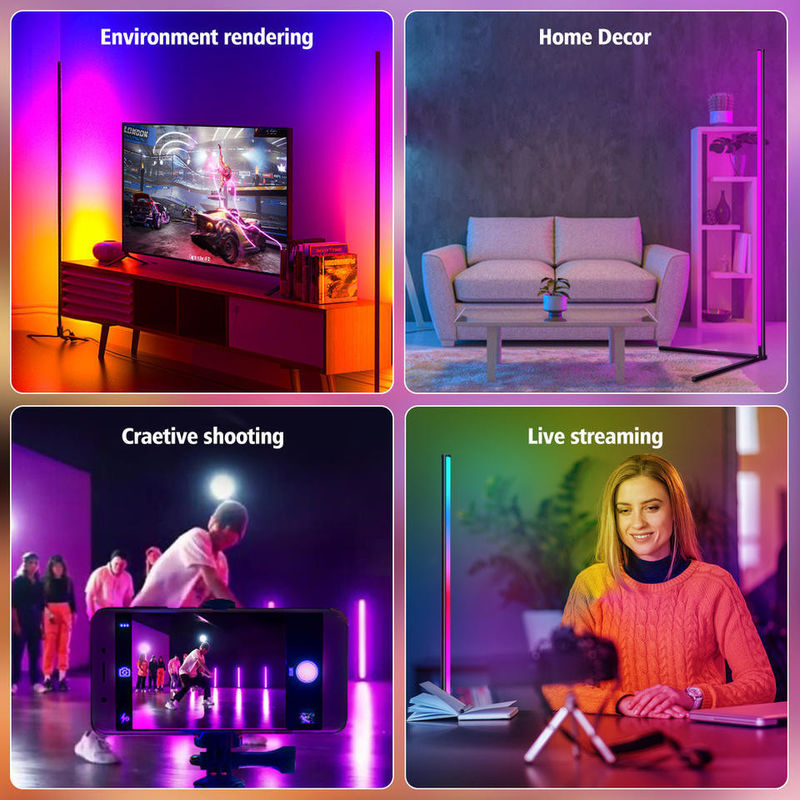 Iluminación para el hogar inteligente RGBIC 3.5W Lámpara de suelo LED colorida para dormitorio Versión de escritorio de 45 cm