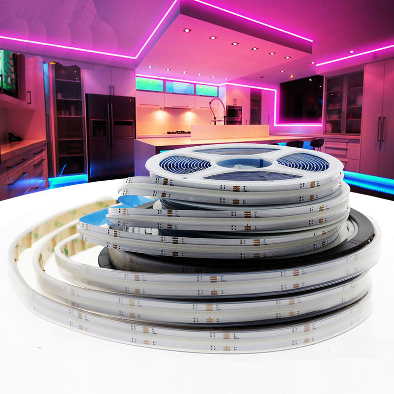 90 Ra CRI COB RGB LED Strip Light No resistente al agua 12V 24V para el servicio de soluciones de iluminación