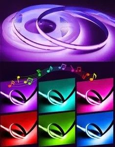 90 Ra CRI COB RGB LED Strip Light No resistente al agua 12V 24V para el servicio de soluciones de iluminación