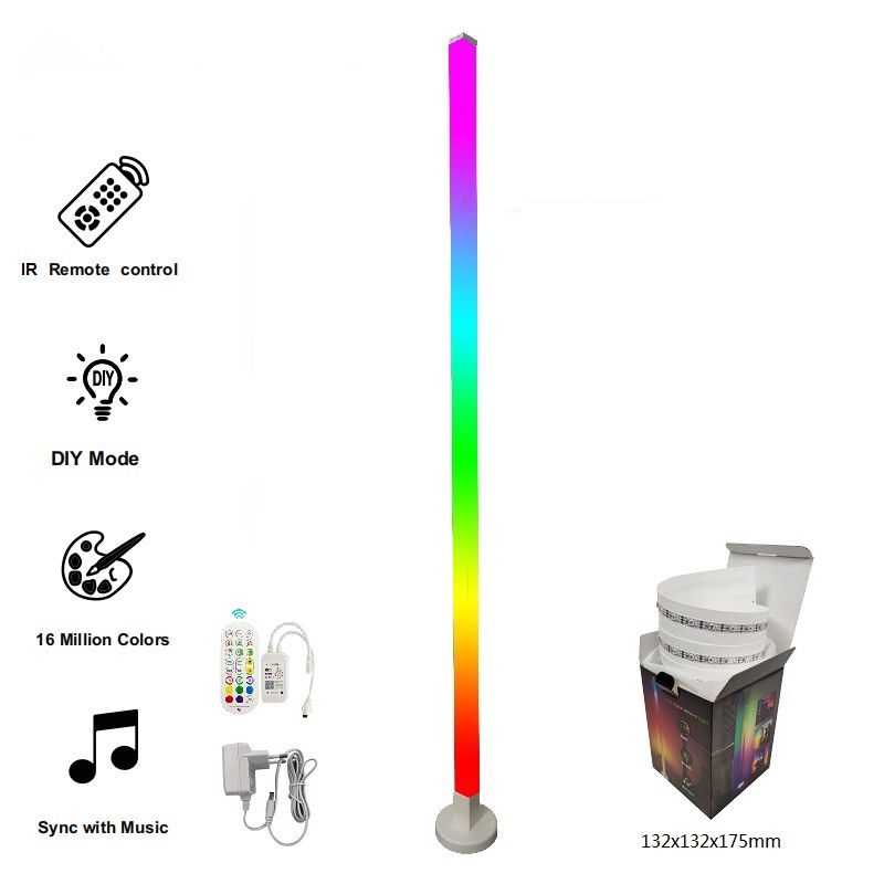 Diseño moderno RGB Multicolor Salón de estar luz soporte Adaptador de lámpara de suelo Solo conexión USB