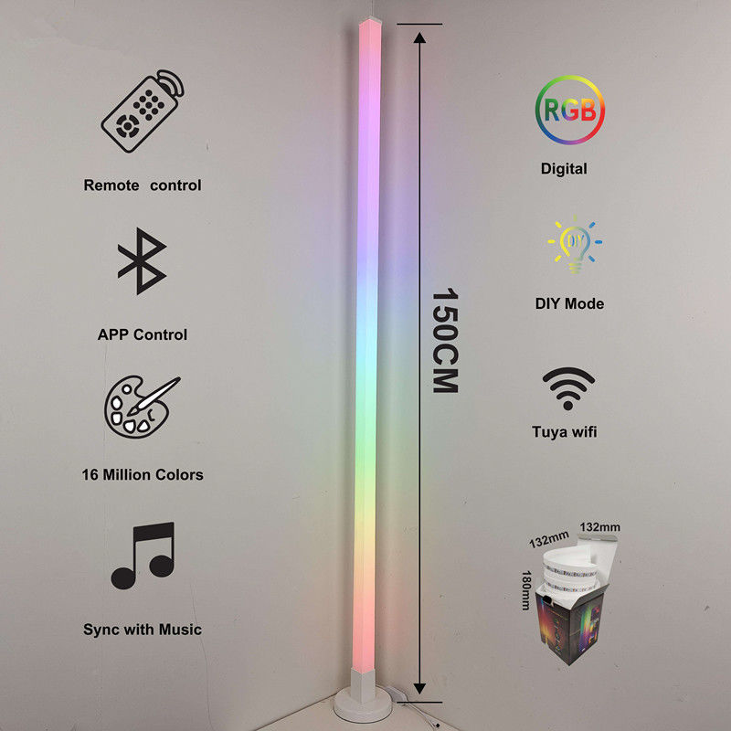 1800lm LED cambio de color luz de esquina ambiente RGB colorido control remoto lámpara de suelo