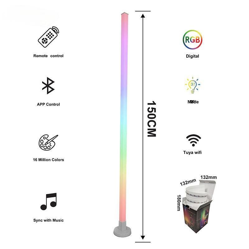 Lámpara de piso de luz ambiental de 150 cm de color para dormitorio