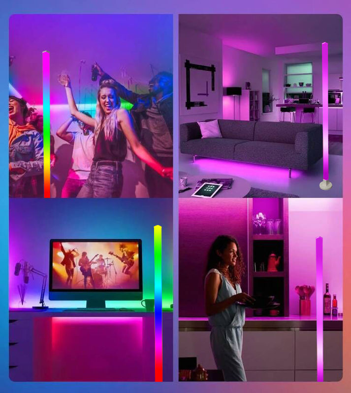Decoración para el hogar DIY Luz de piso RGB con control de música Bluetooth y control remoto