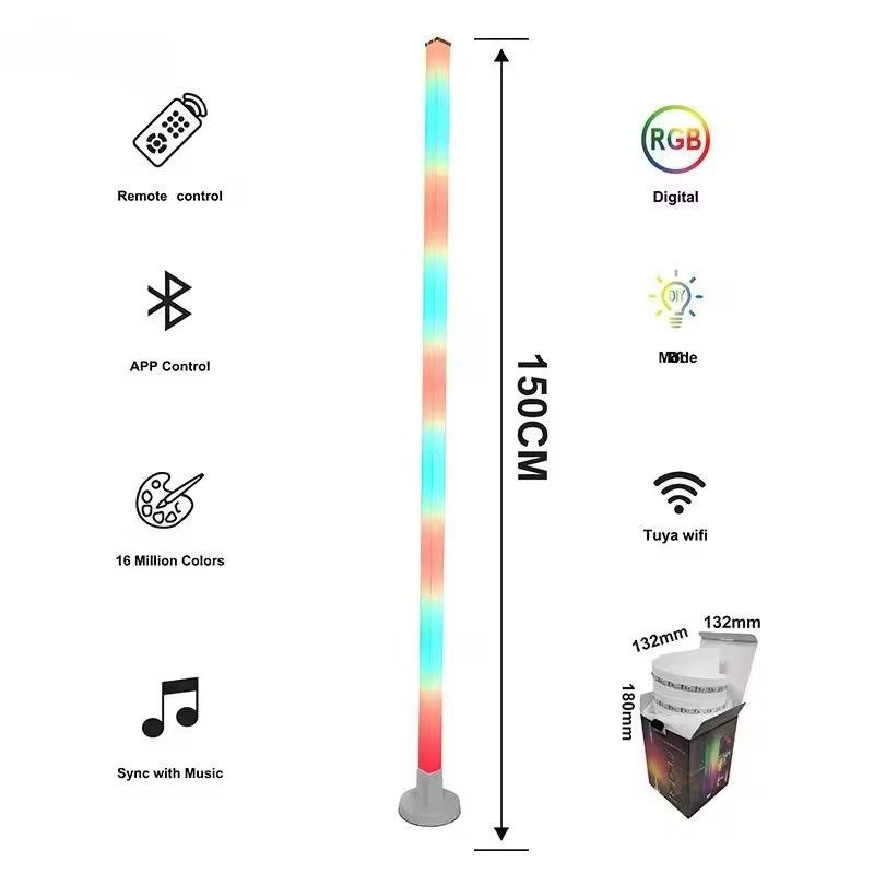 DIY Atmosphere Smart Home Light Rgb Led Lámpara de esquina de piso con control remoto IR