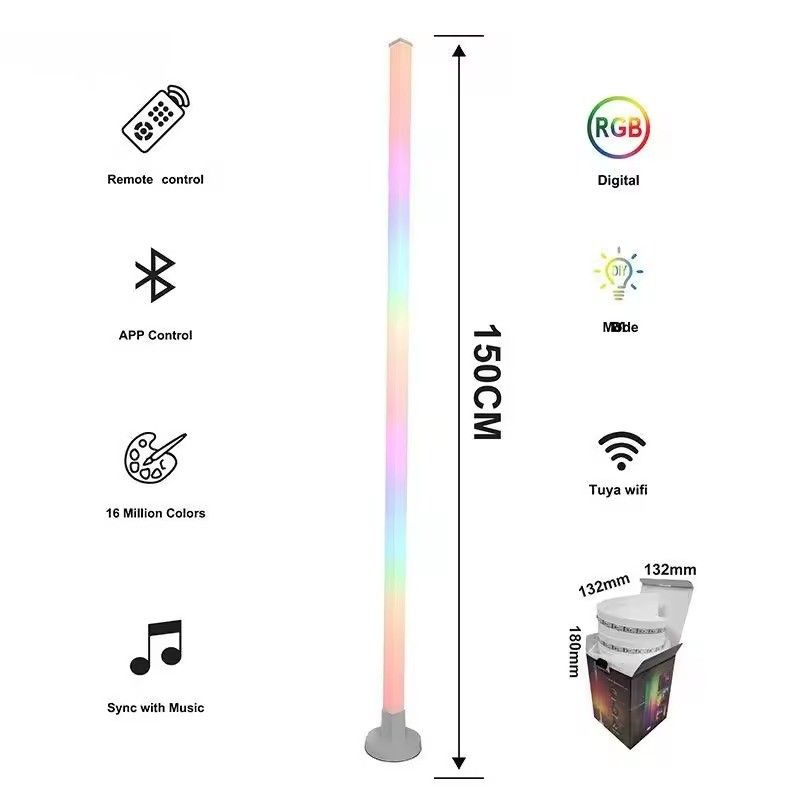 DIY Atmosphere Smart Home Light Rgb Led Lámpara de esquina de piso con control remoto IR