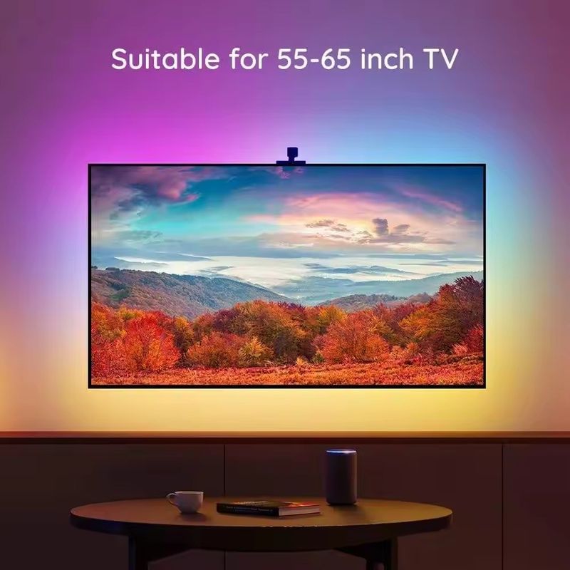 Barras de decoración RGB LED Smart TV retroiluminación Lámparas de banda con cámara IP20 3.8m 12V para televisión