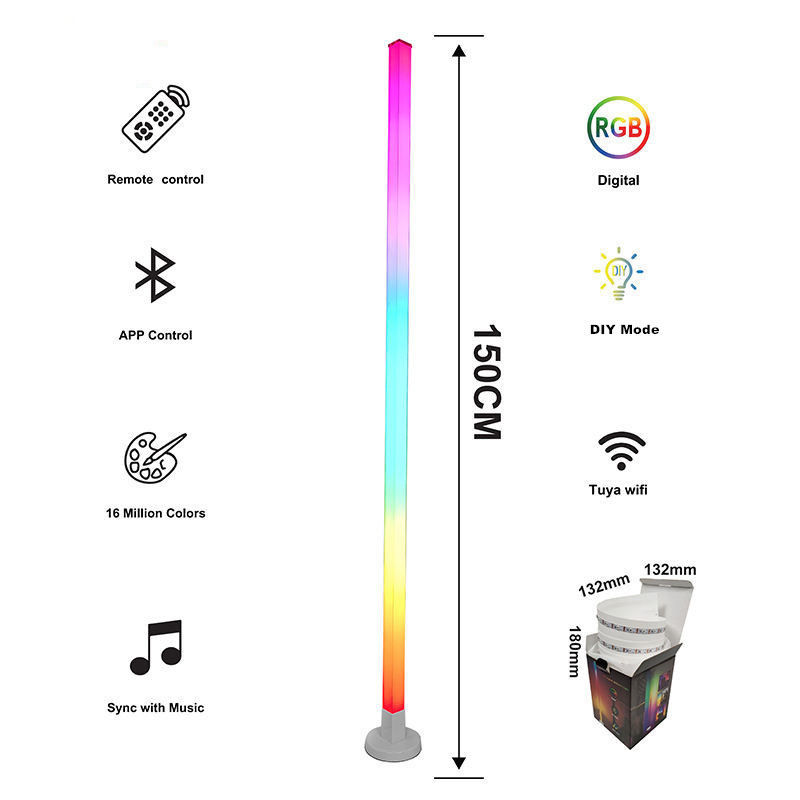 Esquina inteligente Luz ambiental Sonido atenuable Ritmo atmósfera Lámpara de suelo Control remoto