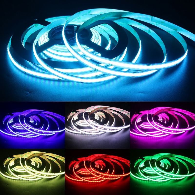 756LED RGB 10mm de ancho COB LED Strip Light Direct Support Dimmer y amplio rango de voltaje