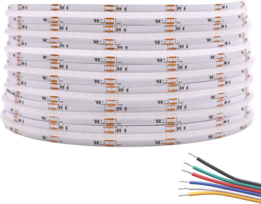 0.15kg 840 leds de 12 mm de ancho RGBCCT DC24V COB luz de banda LED para fines decorativos 3