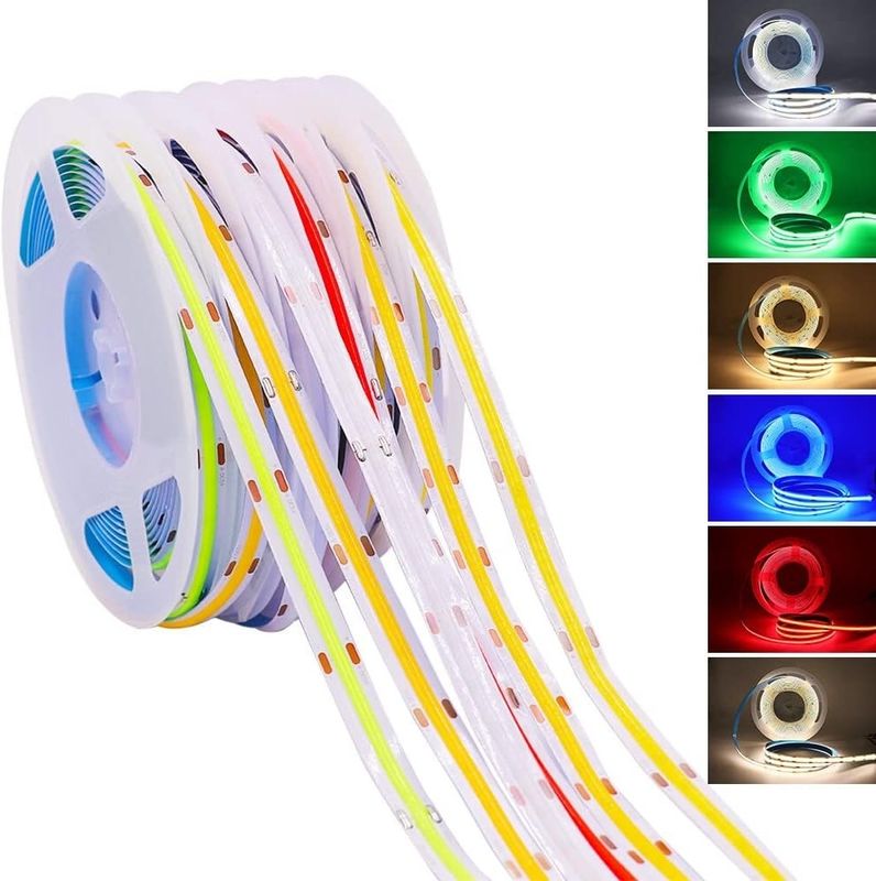 320LEDs/m 90Ra 5mm Ancho 12V 24V Flexible COB Luz de banda LED 2700K 3000K 4000K 6000K