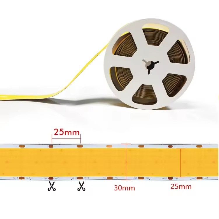 Super Wide 1600LEDs Ultra Wide COB LED Strip 80 Índice de representación de color IP20 Calificado 30000 horas de trabajo para el proyecto