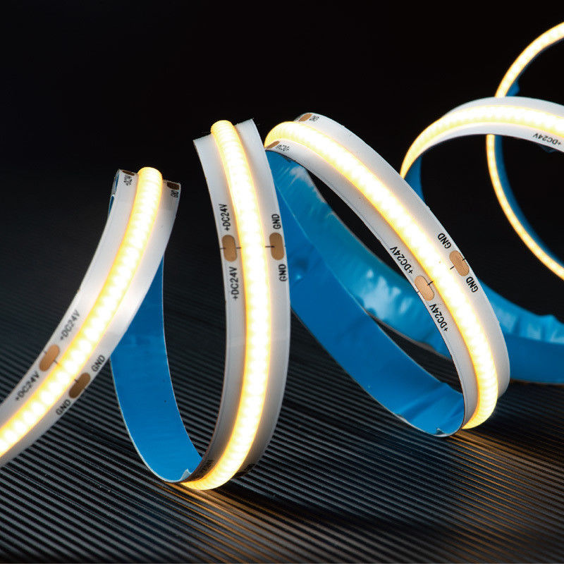 480 LED/m COB Luz de banda Alta densidad 20m Sin caída de voltaje Iluminación LED flexible de 24 V