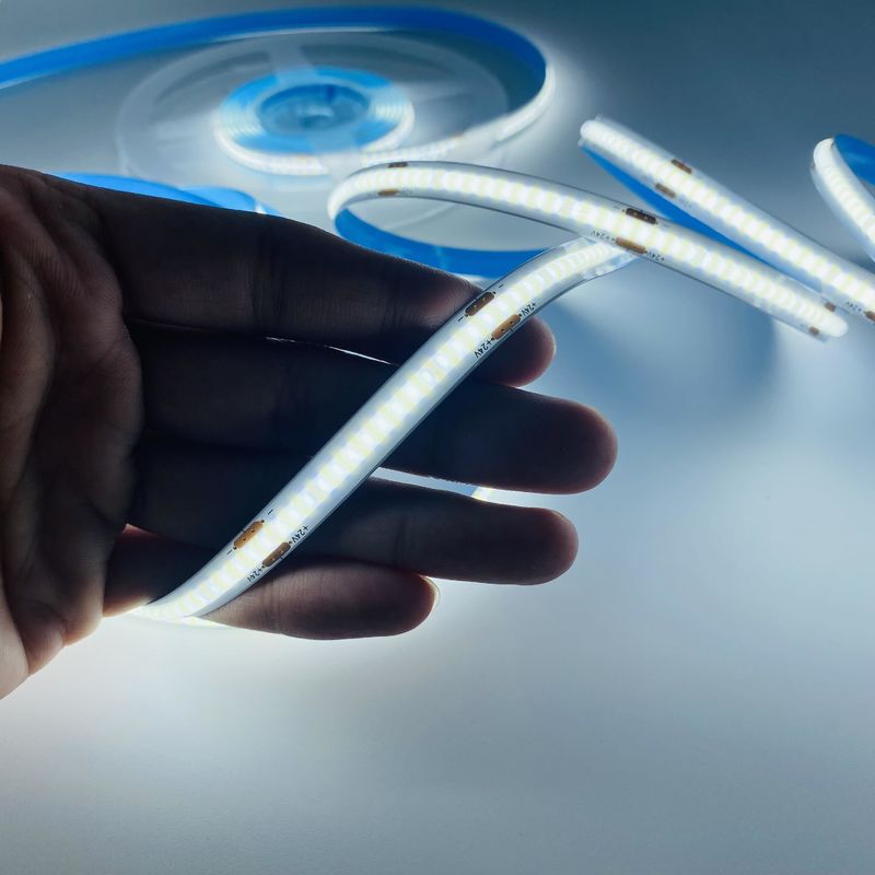 480 LED/m COB Luz de banda Alta densidad 20m Sin caída de voltaje Iluminación LED flexible de 24 V