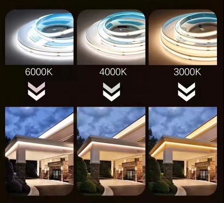 Luz de banda LED de alta tensión COB a prueba de agua exterior con clasificación IP65 y CRI Ra de 80