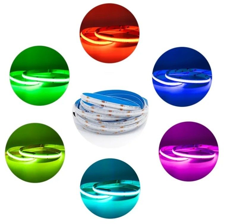 80lm/w 400leds/m Ultra delgado 5V 12V 24V IP20 Blanco COB LED Light Strip 3mm 5mm Ancho Blanco Azul Rojo Verde FCOB LED Strip