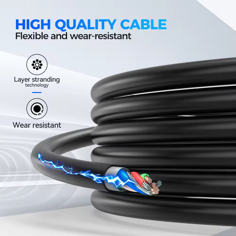 3.7 Kw EV cargador 5m Tipo 2 conector de carga femenino con luz de indicador LCD