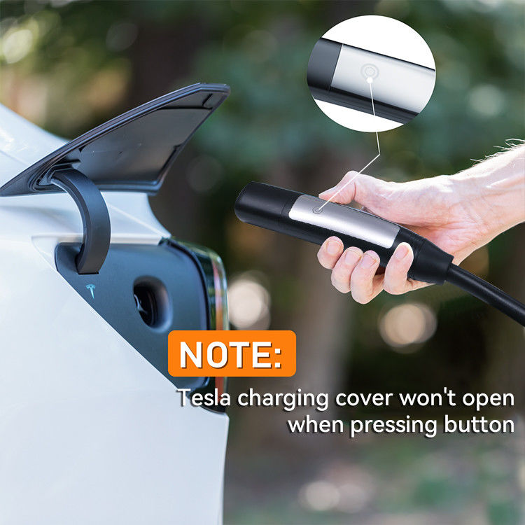 16A 3.7kW Cargador EV de fase 1 con cable a prueba de agua para vehículos eléctricos Luz de indicador LCD de caja blanca/negra